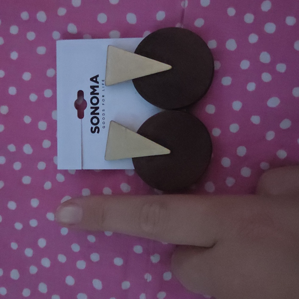 ♥️2 For $25♥️Sonoma Geometric Brown and Gold Earrings - Picture 2 of 2